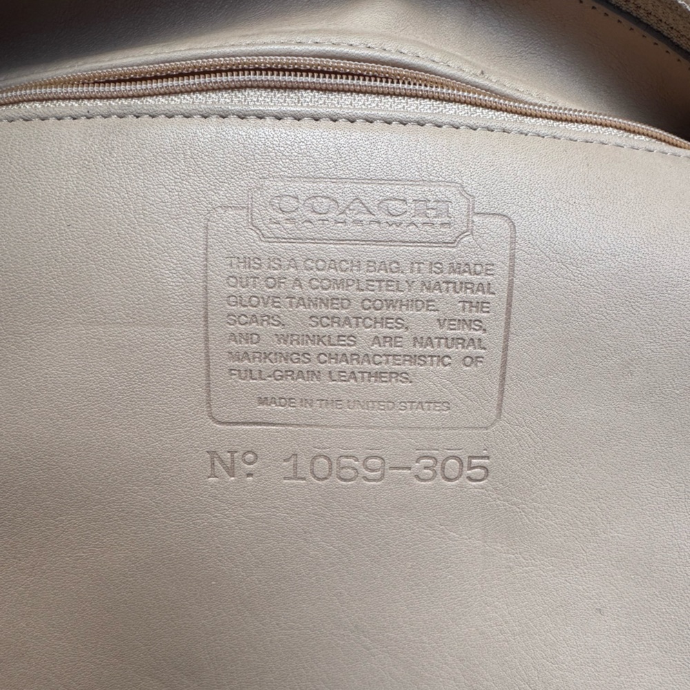 COACH - Vintage Elegant Tan Leather Crossbody Bucket Bag - Picture 3 of 10